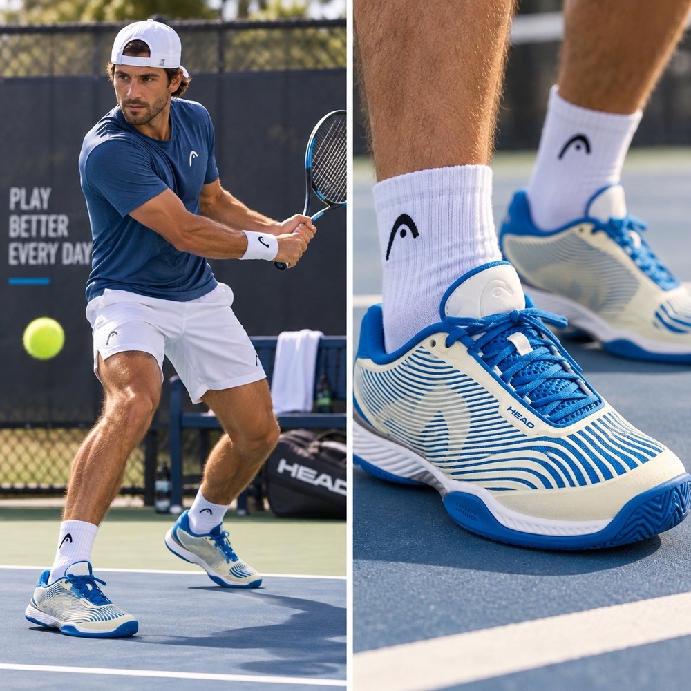 Head Speed Pro III Men Tennis Shoes Blue White Sneakers 273013 Mens 9.5